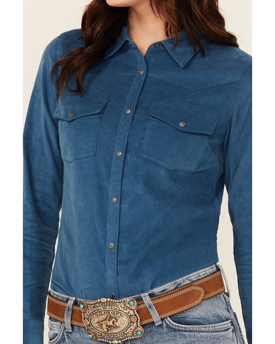 Women's Wale Corduroy Long Sleeve Snap Western Shirt