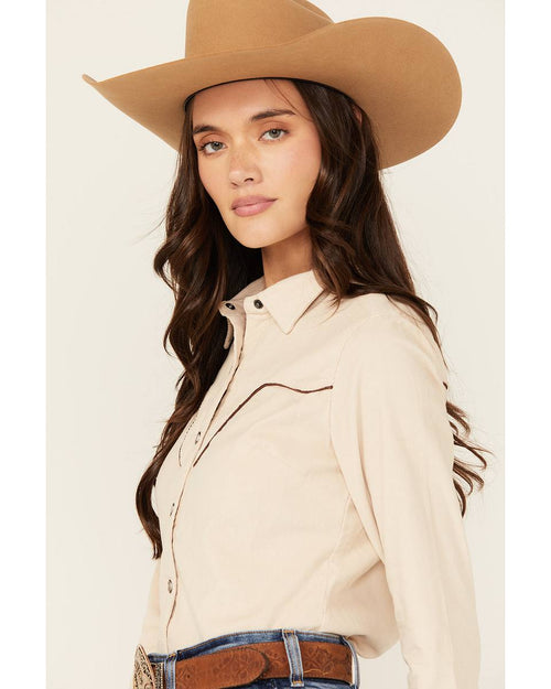 Women's Corduroy Long Sleeve Snap Western Shirt