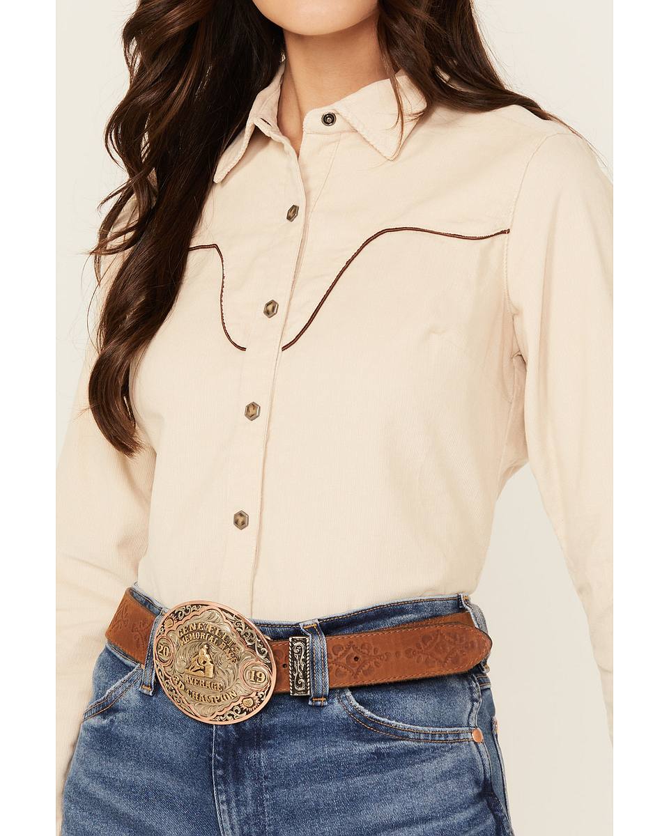 Women's Corduroy Long Sleeve Snap Western Shirt