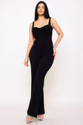 Symphony Jumpsuit - Beaded Detail Techno Crepe Jumpsuit | Zezebe