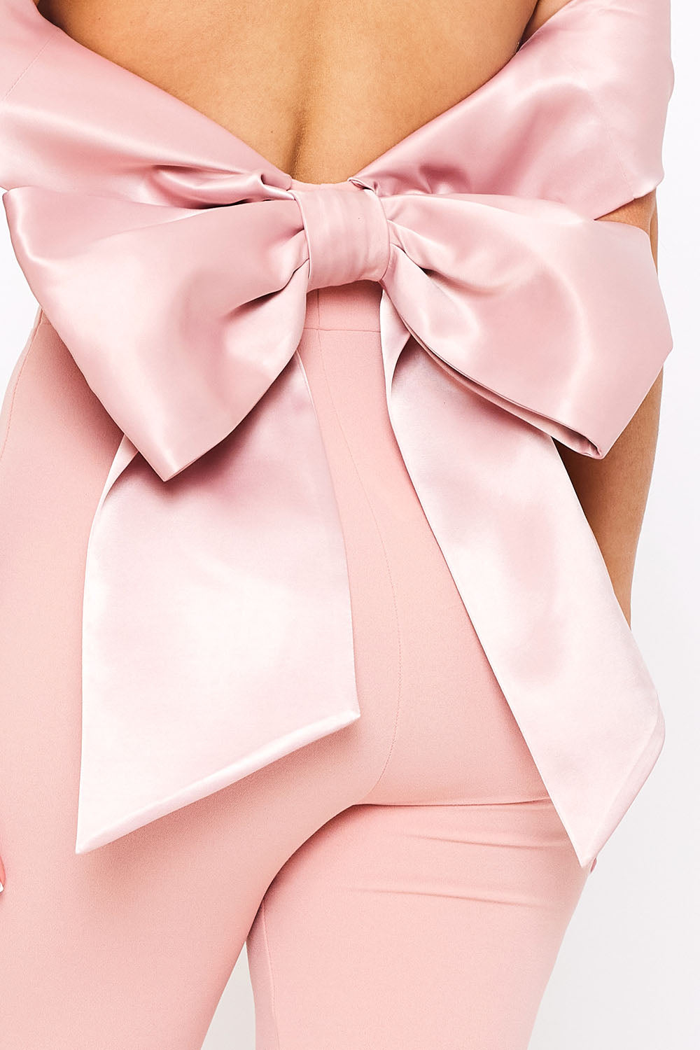 Symphony Jumpsuits - Satin And Techno Crepe Contast Jumpsuit | Zezebe