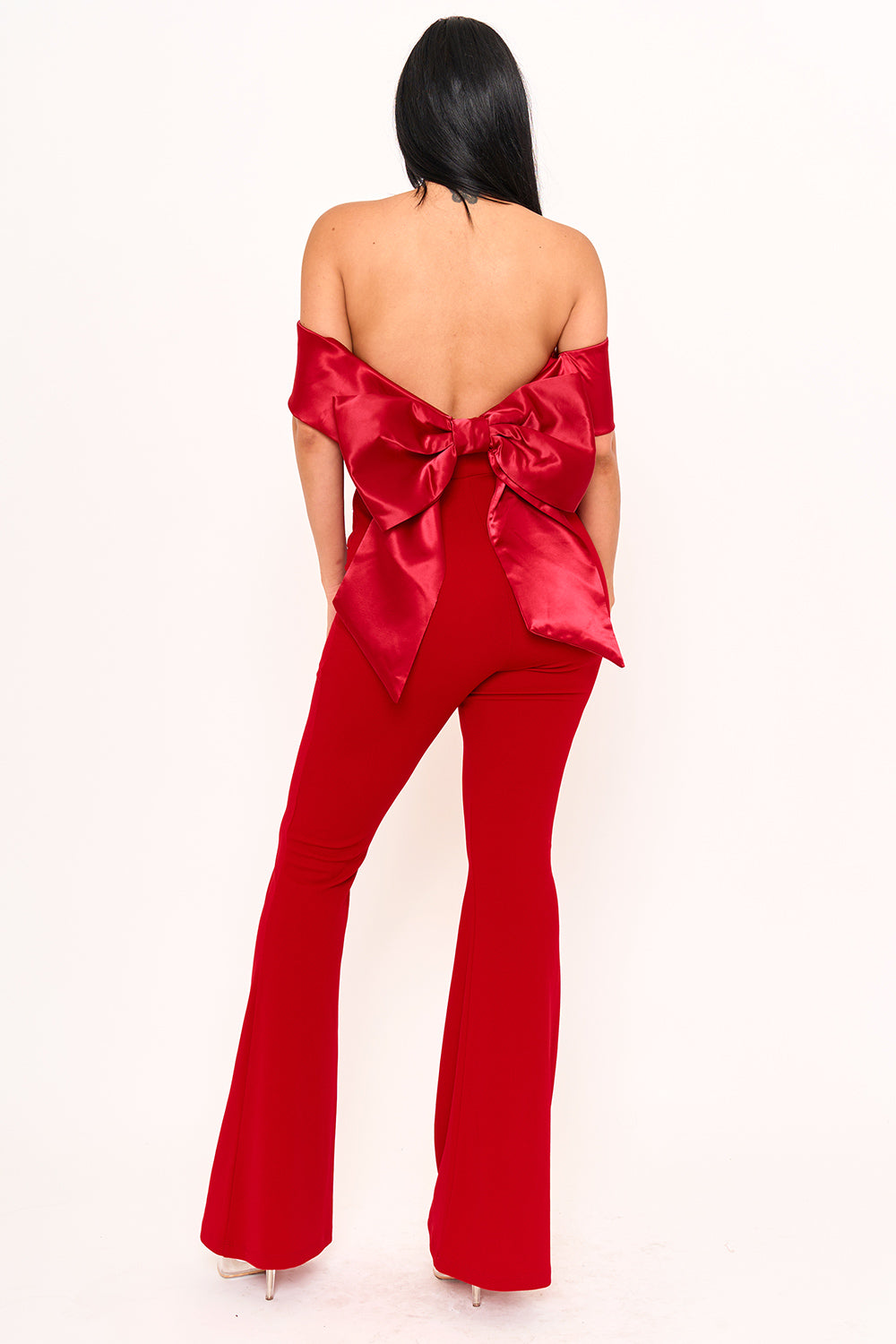 Symphony Jumpsuits - Satin And Techno Crepe Contast Jumpsuit | Zezebe