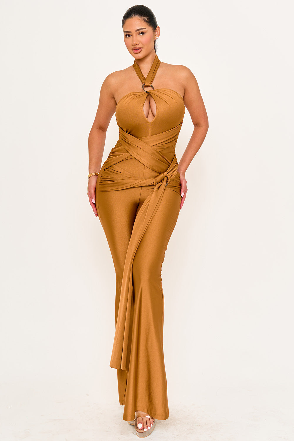 Symphony Jumpsuits - Halter Top Wrap Jumpsuits | Zezebe