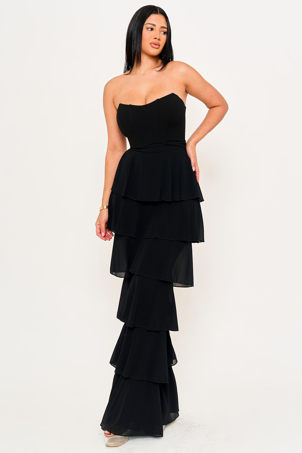 Symphony Jumpsuit - Techno Crepe & Chiffon Contrast Jumpsuit | Zezebe