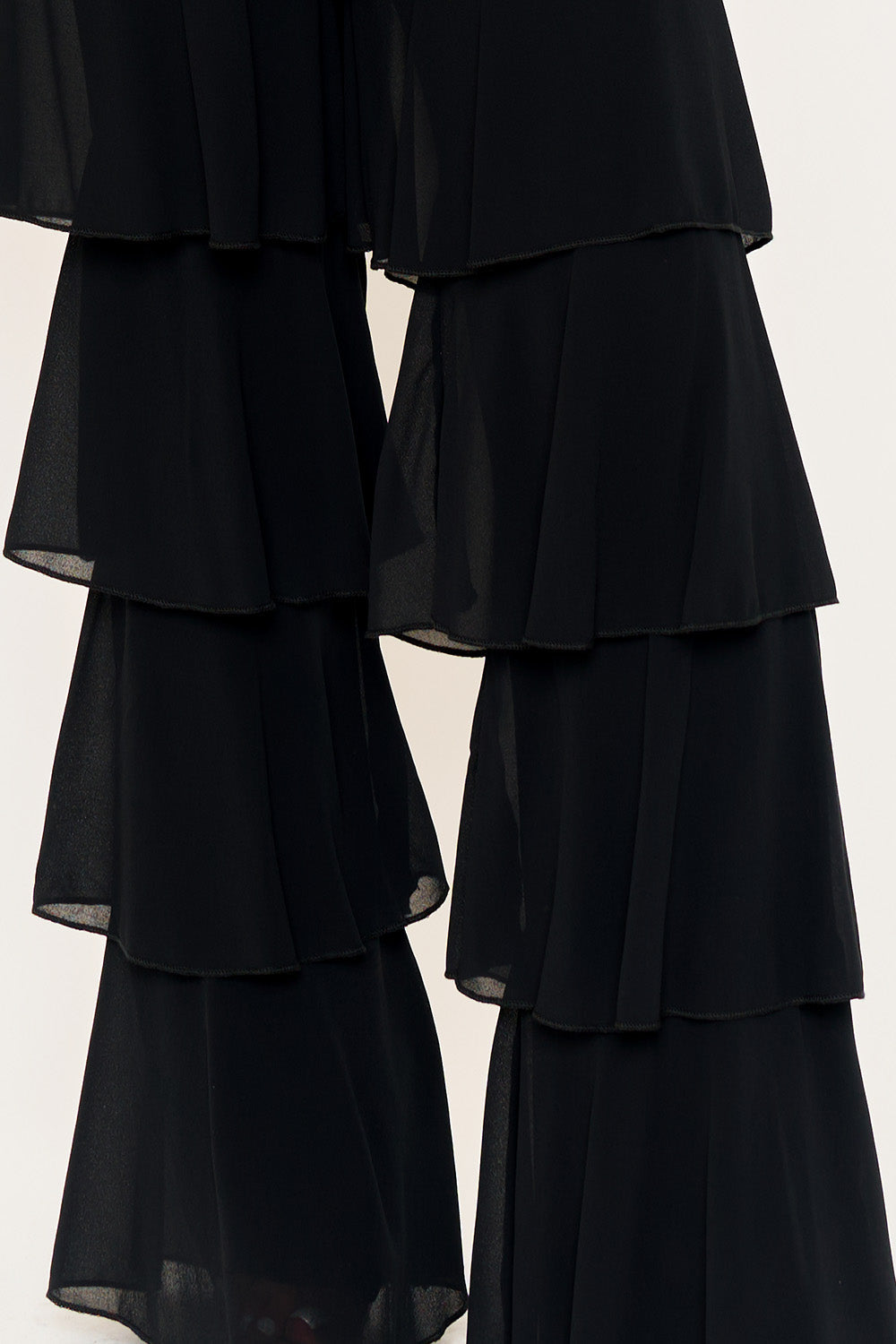 Symphony Jumpsuit - Techno Crepe & Chiffon Contrast Jumpsuit | Zezebe