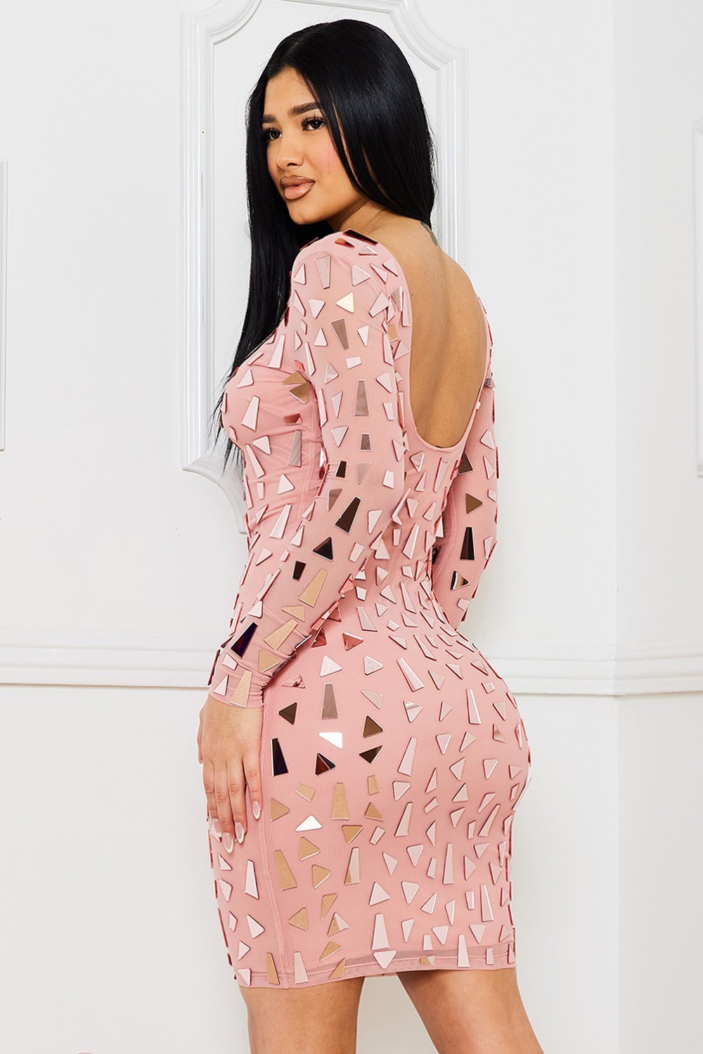 Symphony Dress - Mirror Glass Pieces Mini Dress | Zezebe