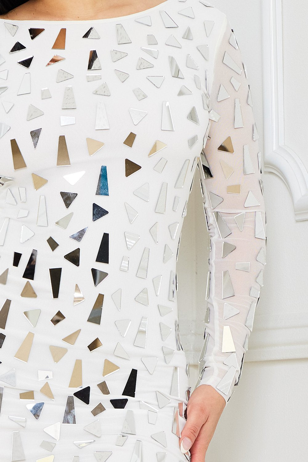 Symphony Dress - Mirror Glass Pieces Mini Dress | Zezebe