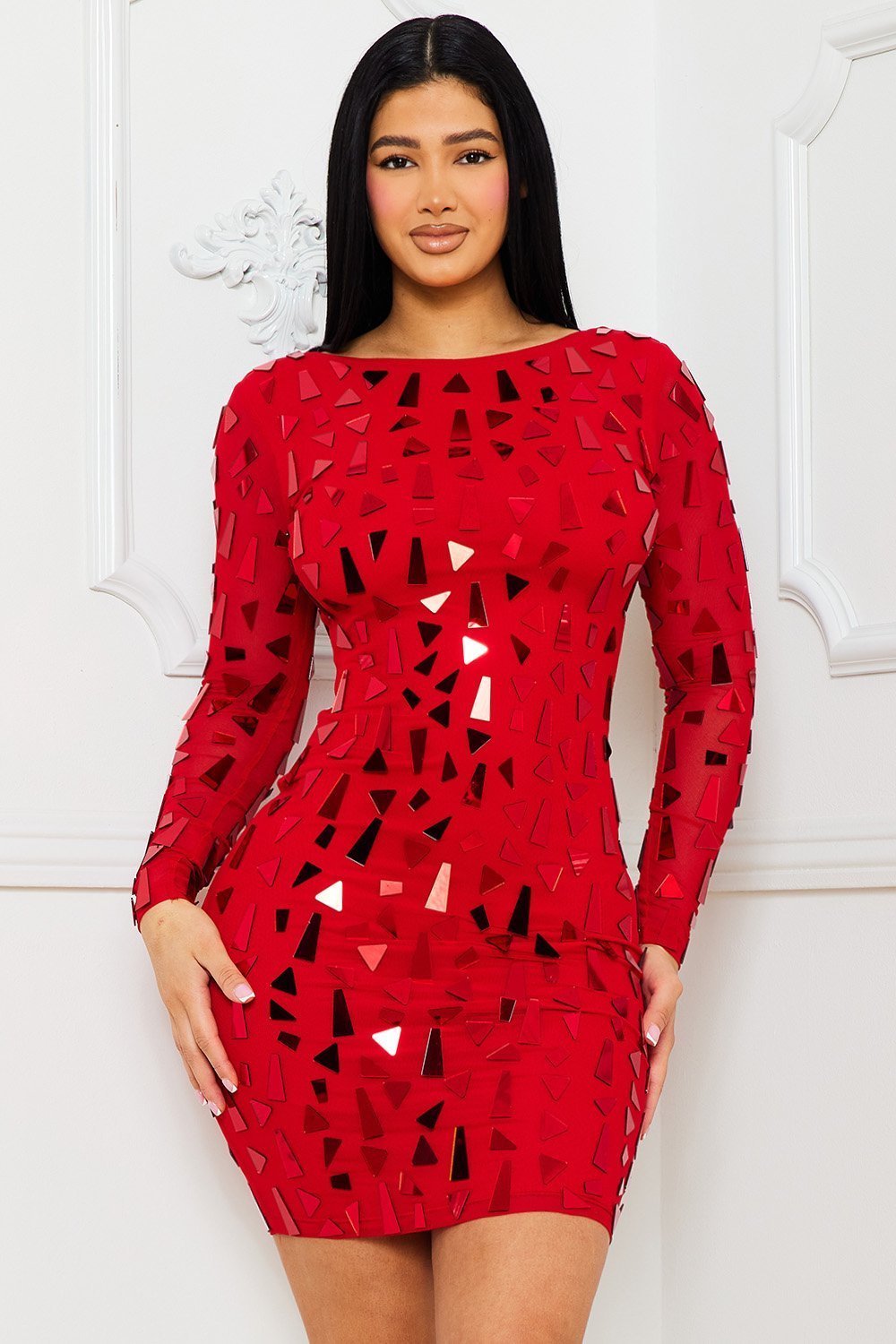 Symphony Dress - Mirror Glass Pieces Mini Dress | Zezebe
