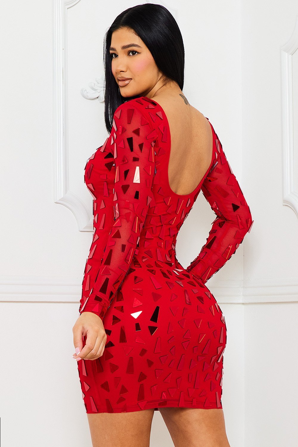 Symphony Dress - Mirror Glass Pieces Mini Dress | Zezebe
