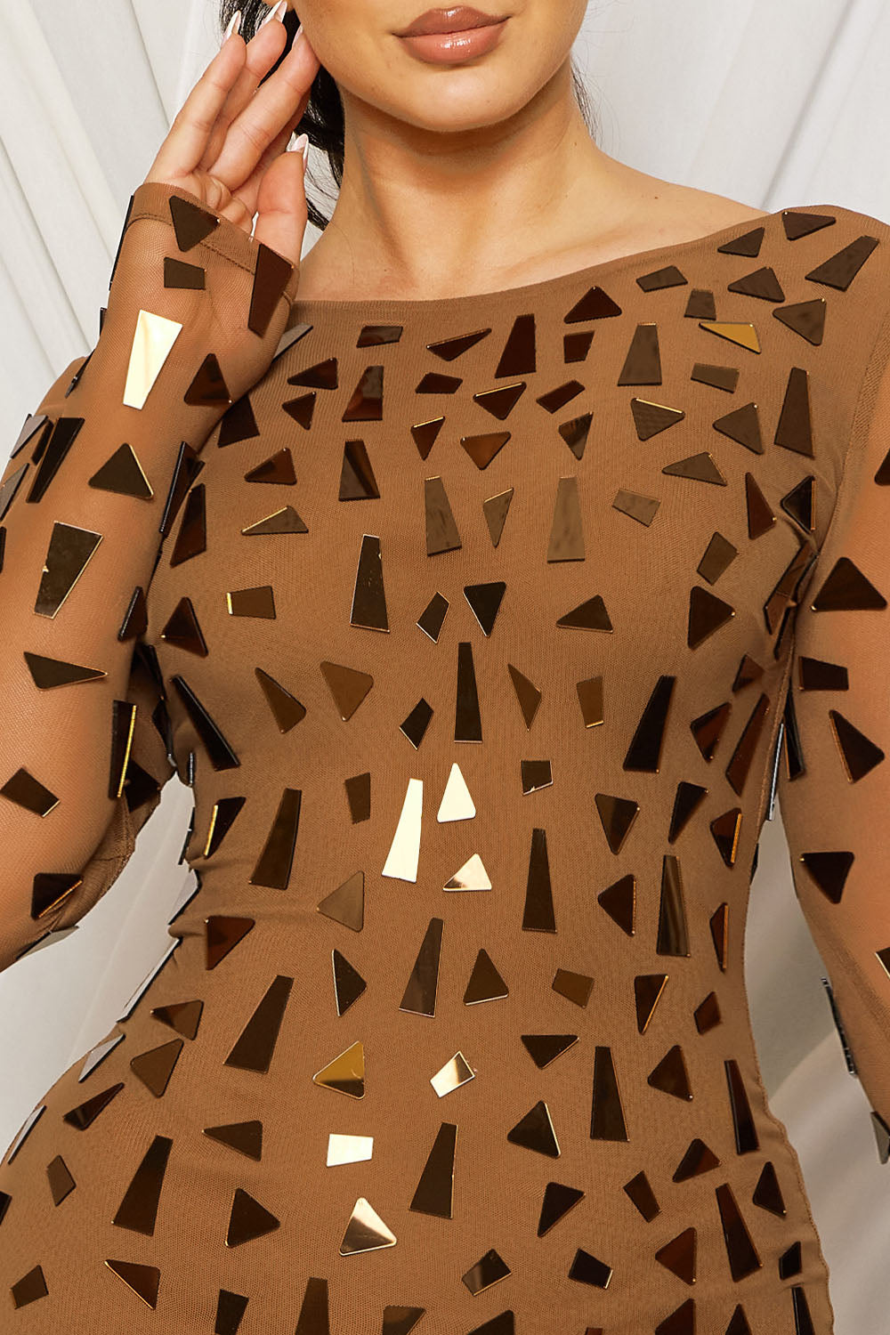 Symphony Dress - Mirror Glass Pieces Mini Dress | Zezebe