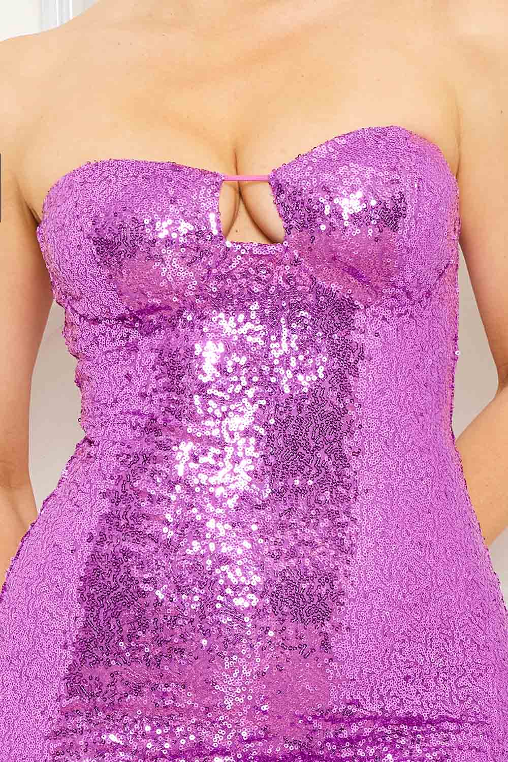 Symphony Dress - Sequin Tube Top Asymmetrical Dress | Zezebe