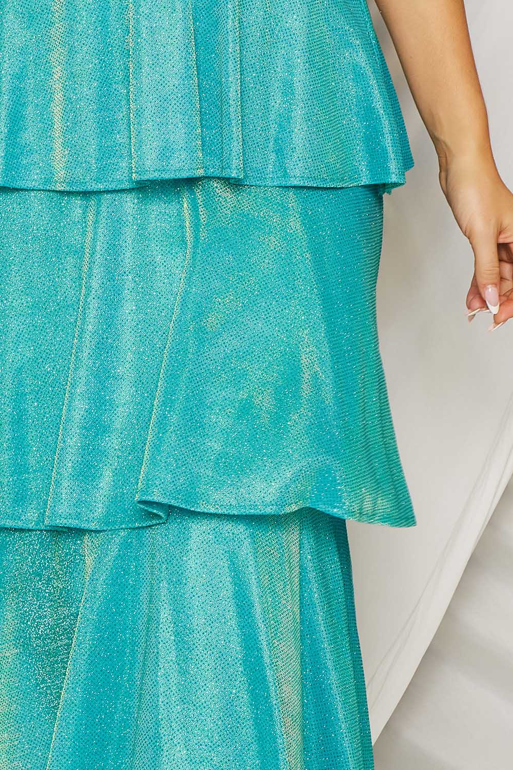 Symphony Dress - Shimmer Metallic Layered Maxi Dress | Zezebe