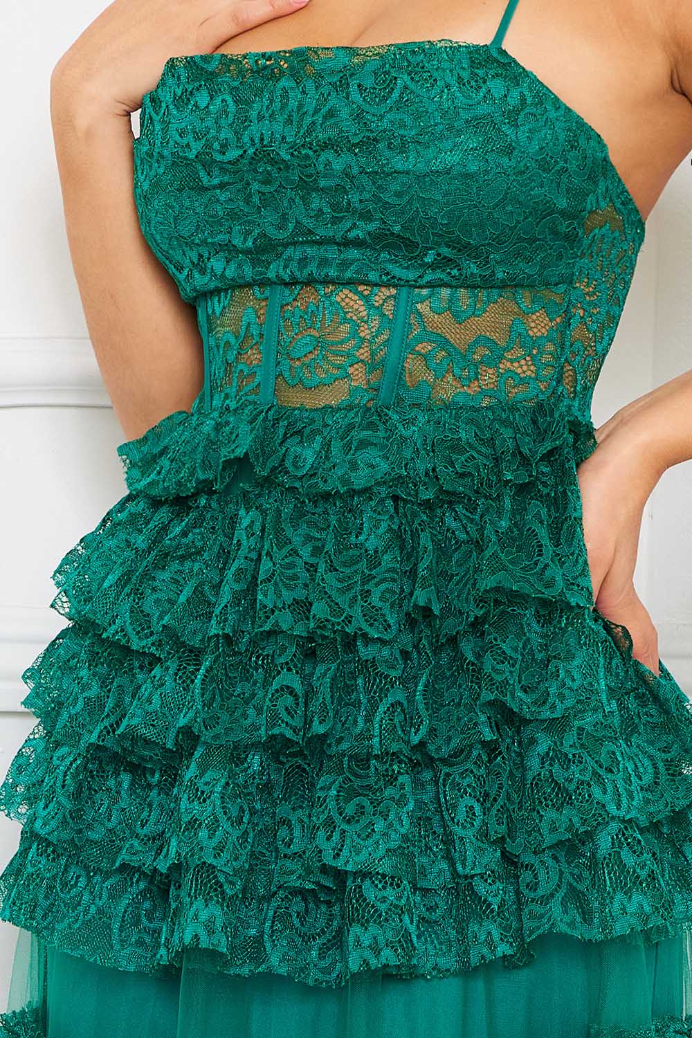 Symphony Dress - Ruffle Layer Lace Maxi Dress | Zezebe
