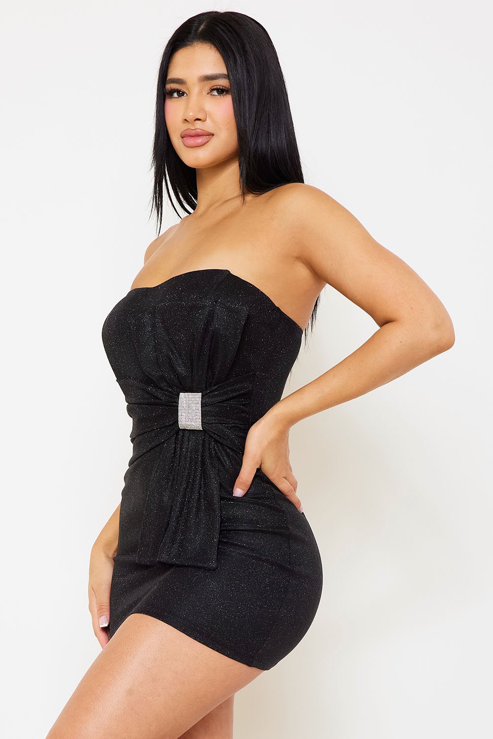 Symphony Dress - Shimmer Glitter Tube Top Mini Dress | Zezebe