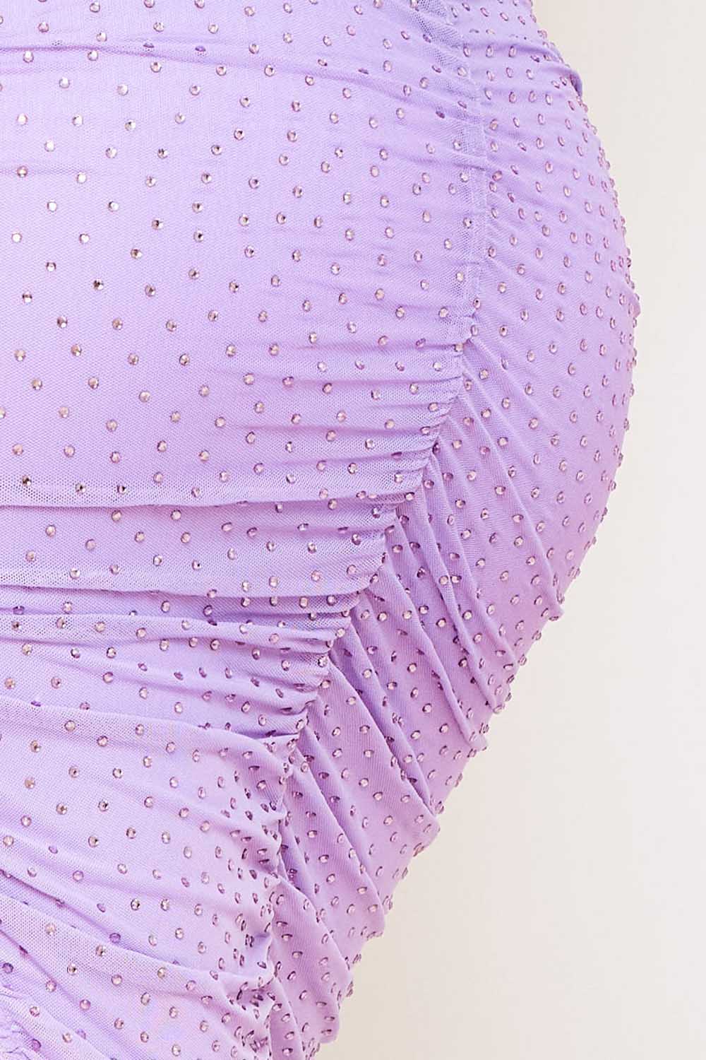 Symphony Dress - Ombre Rhinestone Off The Shoulder Midi Dress | Zezebe