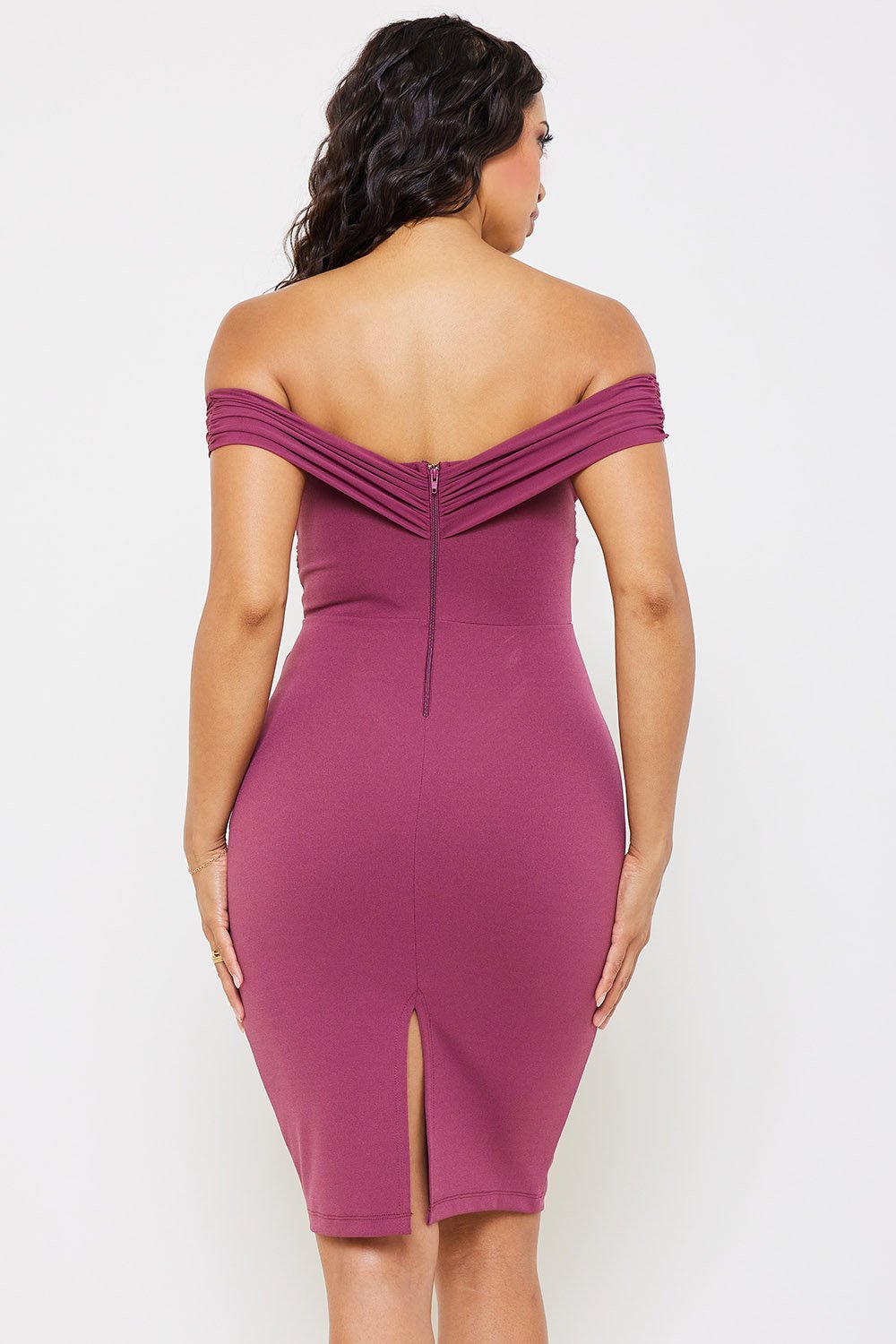 Symphony Dress - Mesh With Techno Crepe Midi Dress | Zezebe