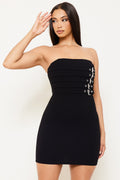 Symphony Dress - Belt Buckle On Tube Top Mini Dress | Zezebe
