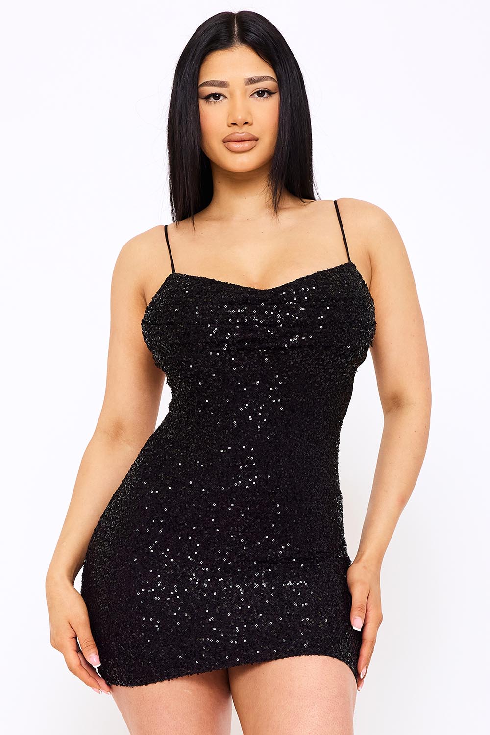 Symphony Dress - Butterfly Embroidered Lace Back Sequin Mini Dress | Zezebe