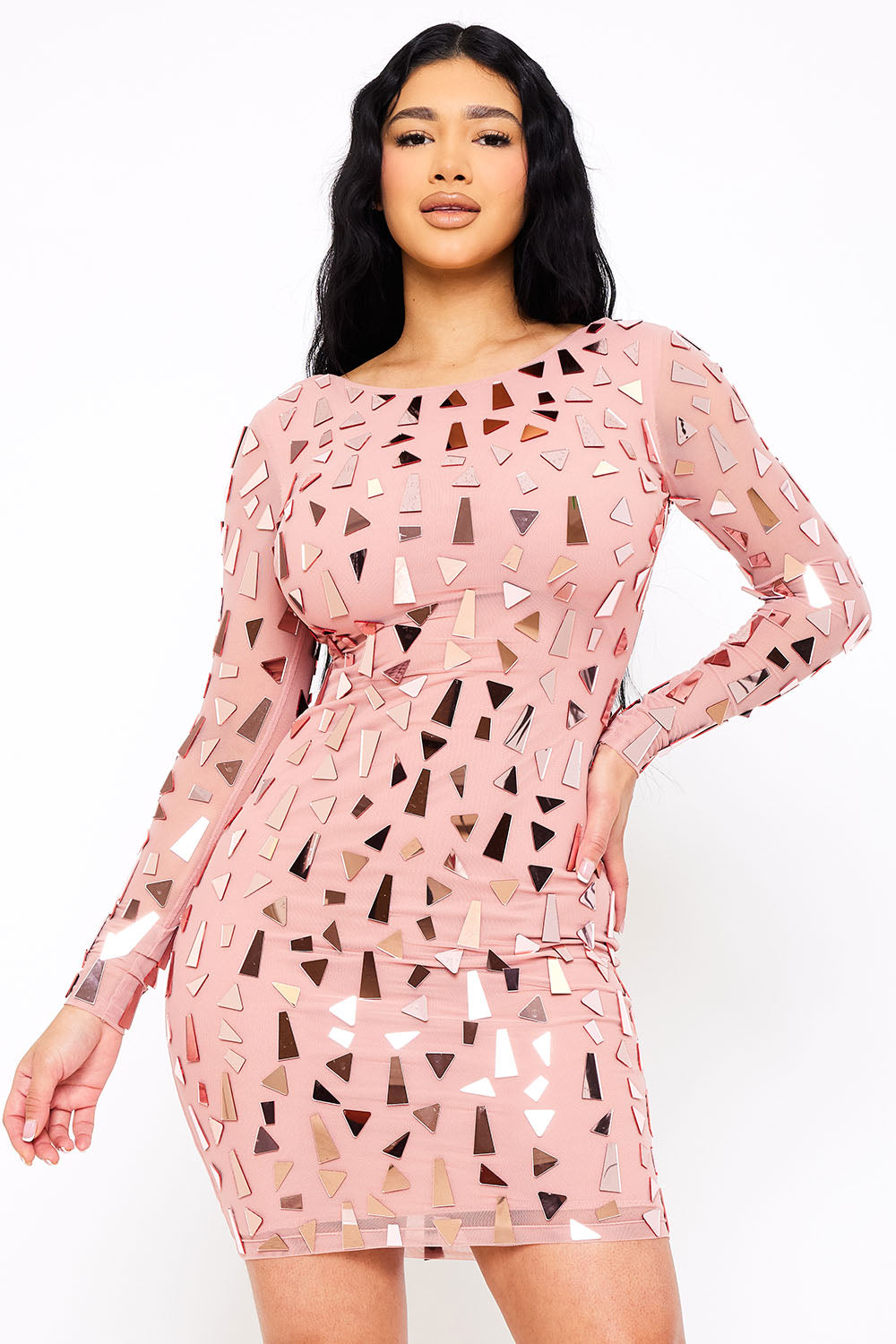Symphony Dress - Mirror Glass Pieces Mini Dress | Zezebe