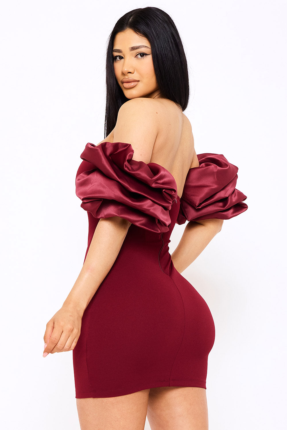 Symphony Dress - Layered Ruffle Sleeve Off The Shoulder Mini Dress | Zezebe