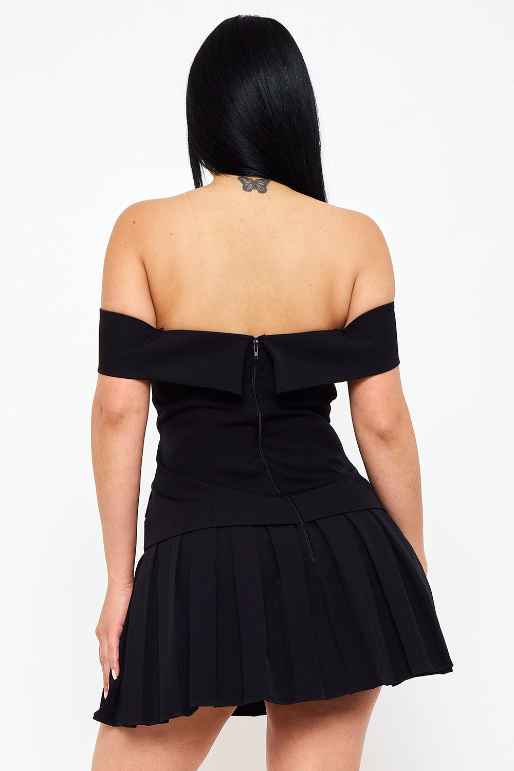 Symphony Dress - Woven Off The Shoulder Mini Dress | Zezebe