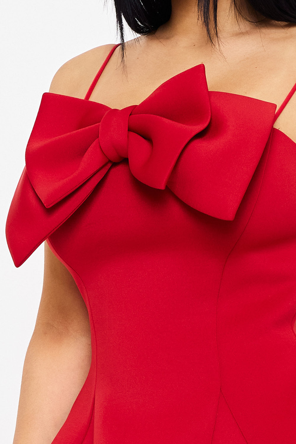 Symphony Dress - Super Techno Bow Front Mini Dress | Zezebe