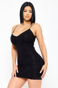 Symphony Dress - Rhinestone With Stiching Detailed Mini Dress | Zezebe