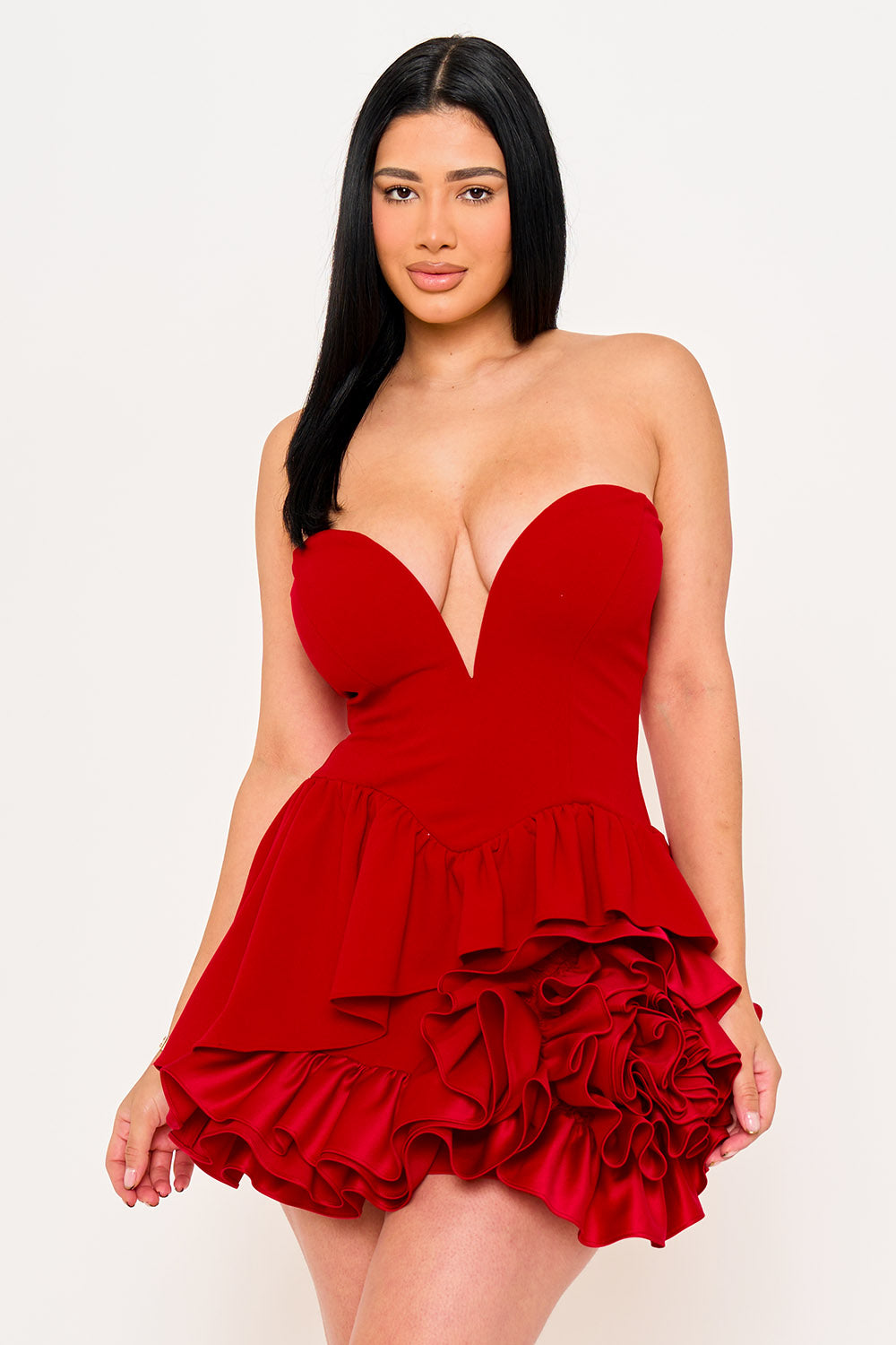 Symphony Dress - Layer Of Ruffles Detail Mini Dress | Zezebe