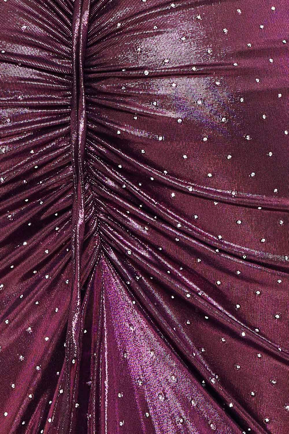 Symphony Dress - Rhinestone On Metallic Foil Maxi Dress | Zezebe
