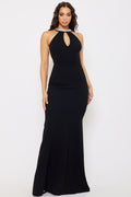 Symphony Dress - Pearl Back Halter Neck Mermaid Maxi Dress | Zezebe
