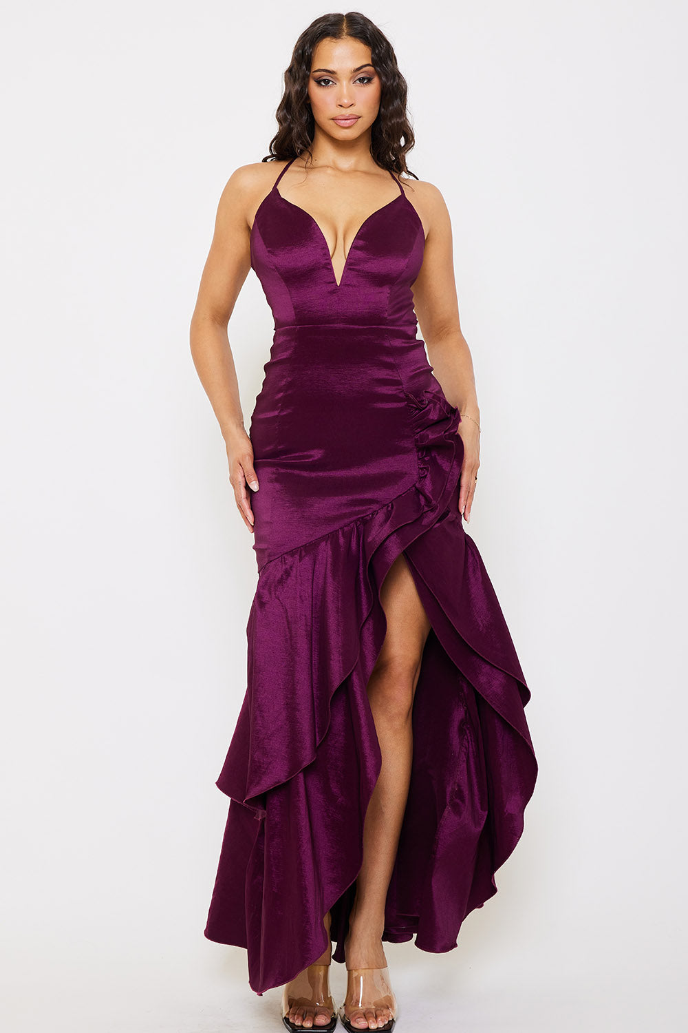Symphony Dress - Taffeta Layered Ruffle Maxi Dress | Zezebe