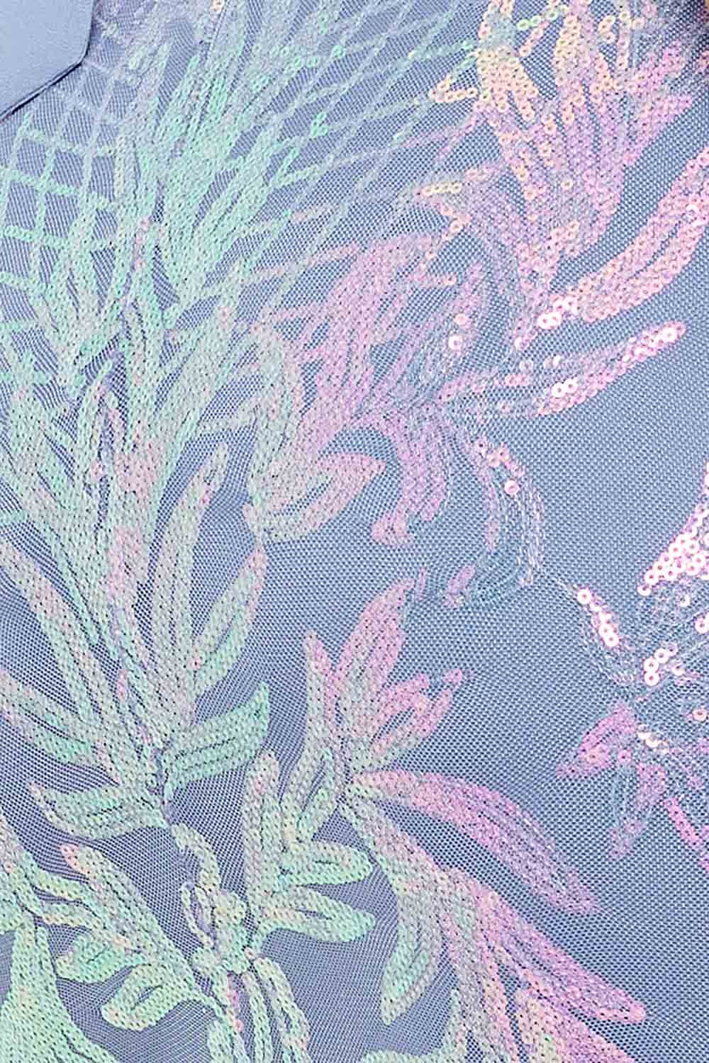 Symphony Dress - Floral Patterned Seqin Mesh Mermaid Maxi Dress | Zezebe