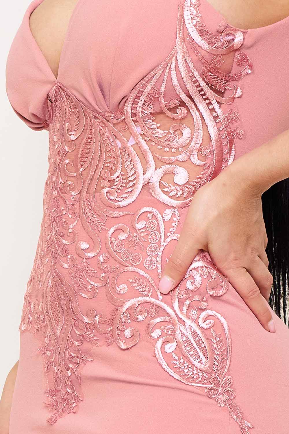 Symphony Dress - Lace Paneled Bust Maxi Dress | Zezebe