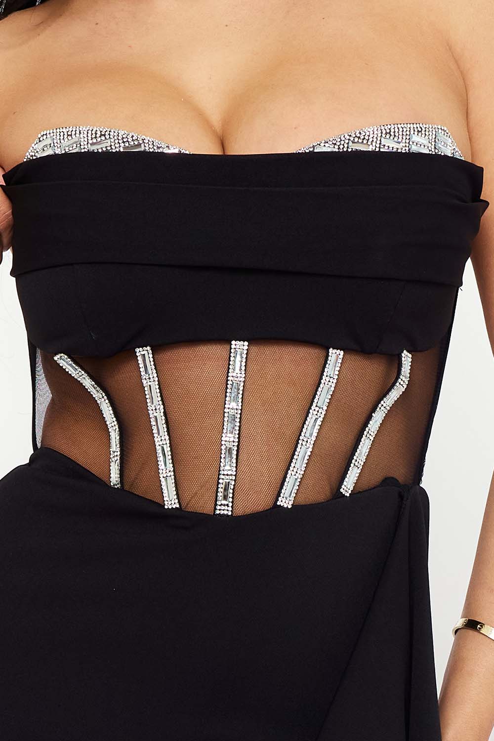 Symphony Dress - Rhinestone Bust With Crezia Maxi Dress | Zezebe