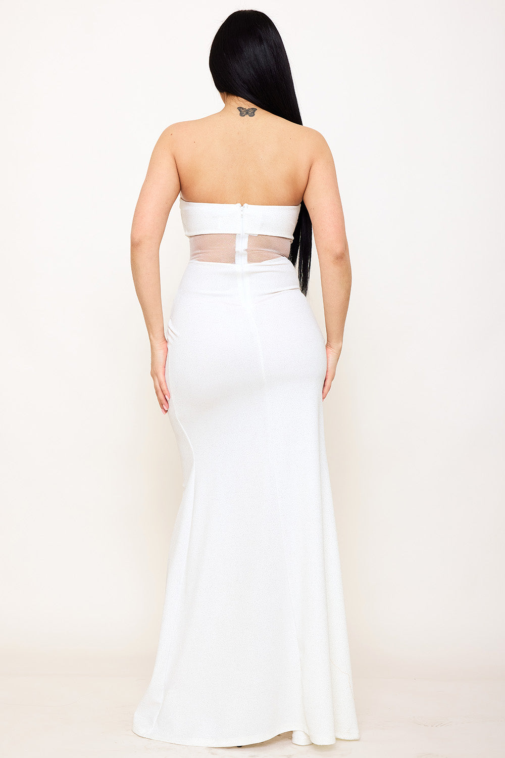 Symphony Dress - Glittered With Mesh Maxi Dress | Zezebe