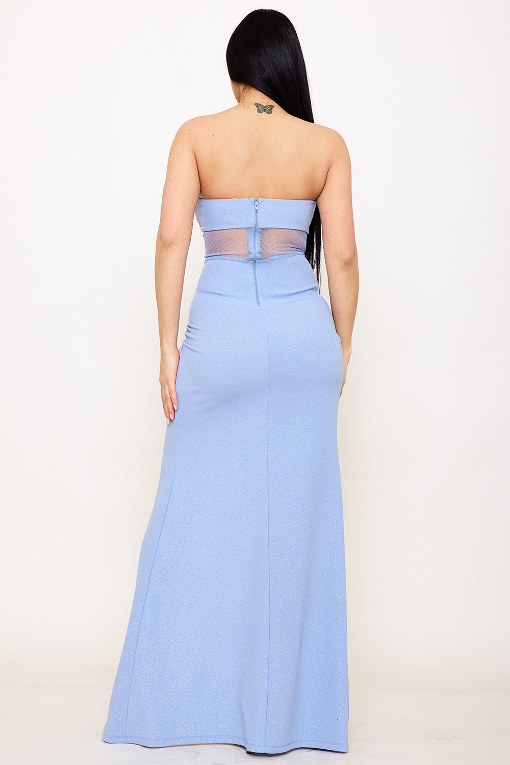 Symphony Dress - Glittered With Mesh Maxi Dress | Zezebe
