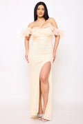 Symphony Dress - Layered Ruffle Top With Sequin Maxi Dress | Zezebe