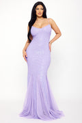 Symphony Dress - Sequin With Mesh Mermaid Shilouette Maxi Dress | Zezebe