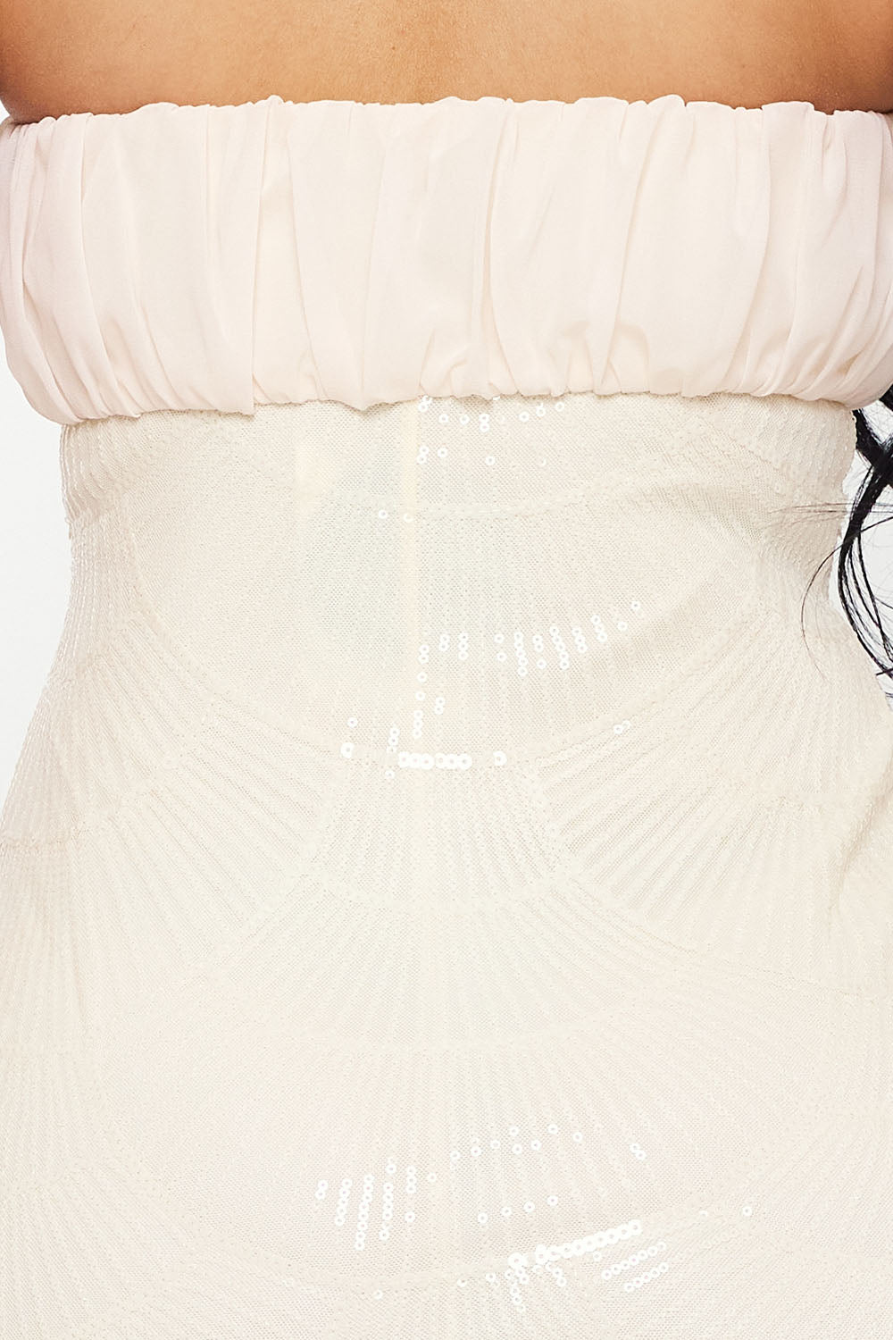 Symphony Dress - Scallope Sequin On Mesh Tube Top Maxi Dress | Zezebe