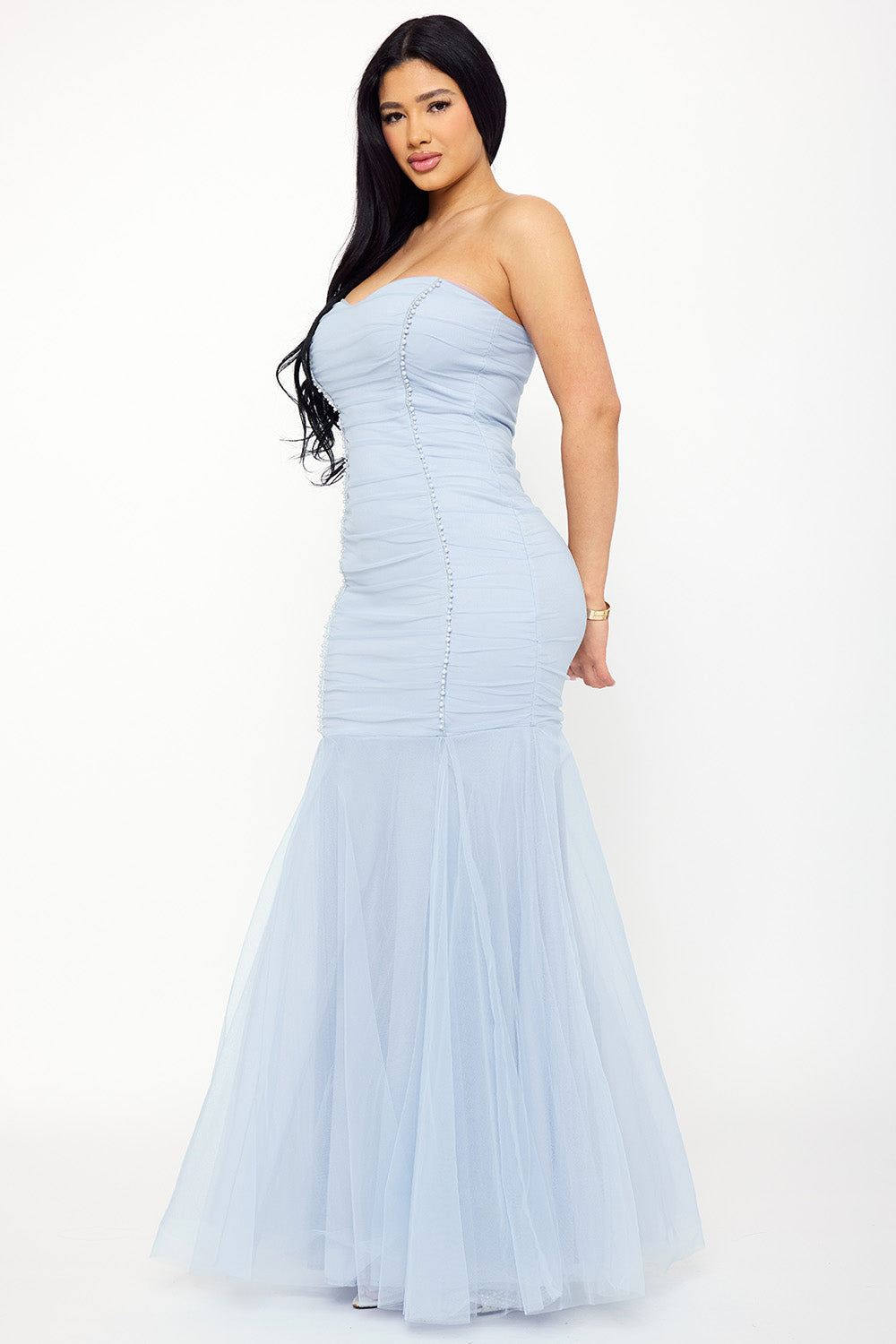 Symphony Dress - Overlay Mesh Mermaid Maxi Dress | Zezebe