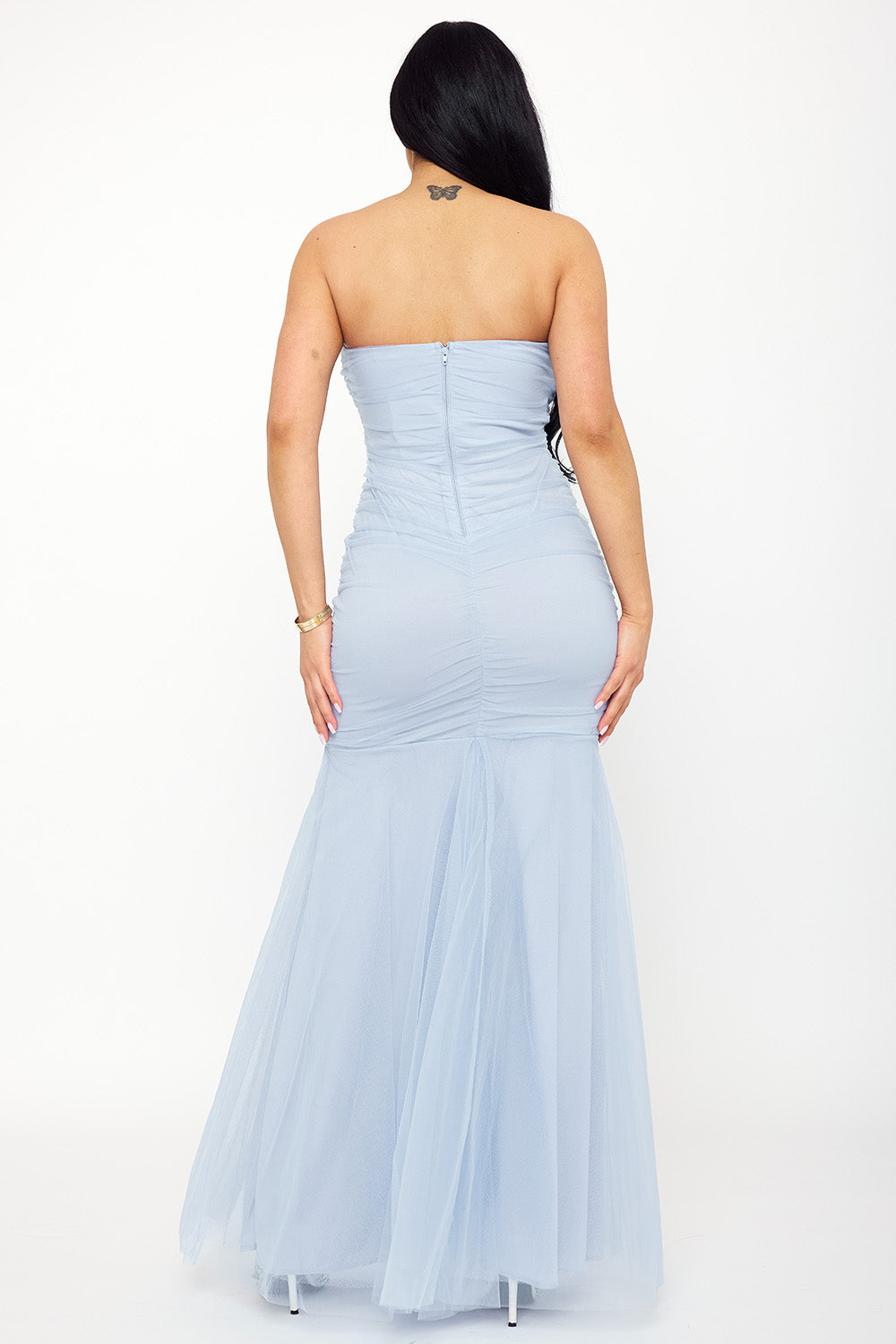 Symphony Dress - Overlay Mesh Mermaid Maxi Dress | Zezebe
