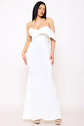 Symphony Dress - Crezia Fabric With Satin Large Bow Detail Maxi Dress | Zezebe