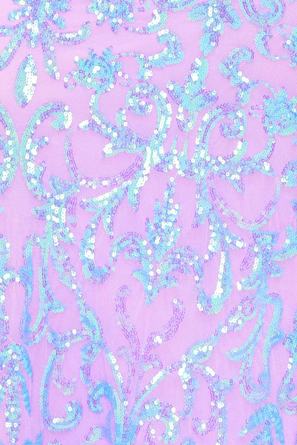 Symphony Dress - Sequin Scroll Pattern On Mesh Maxi Dress | Zezebe