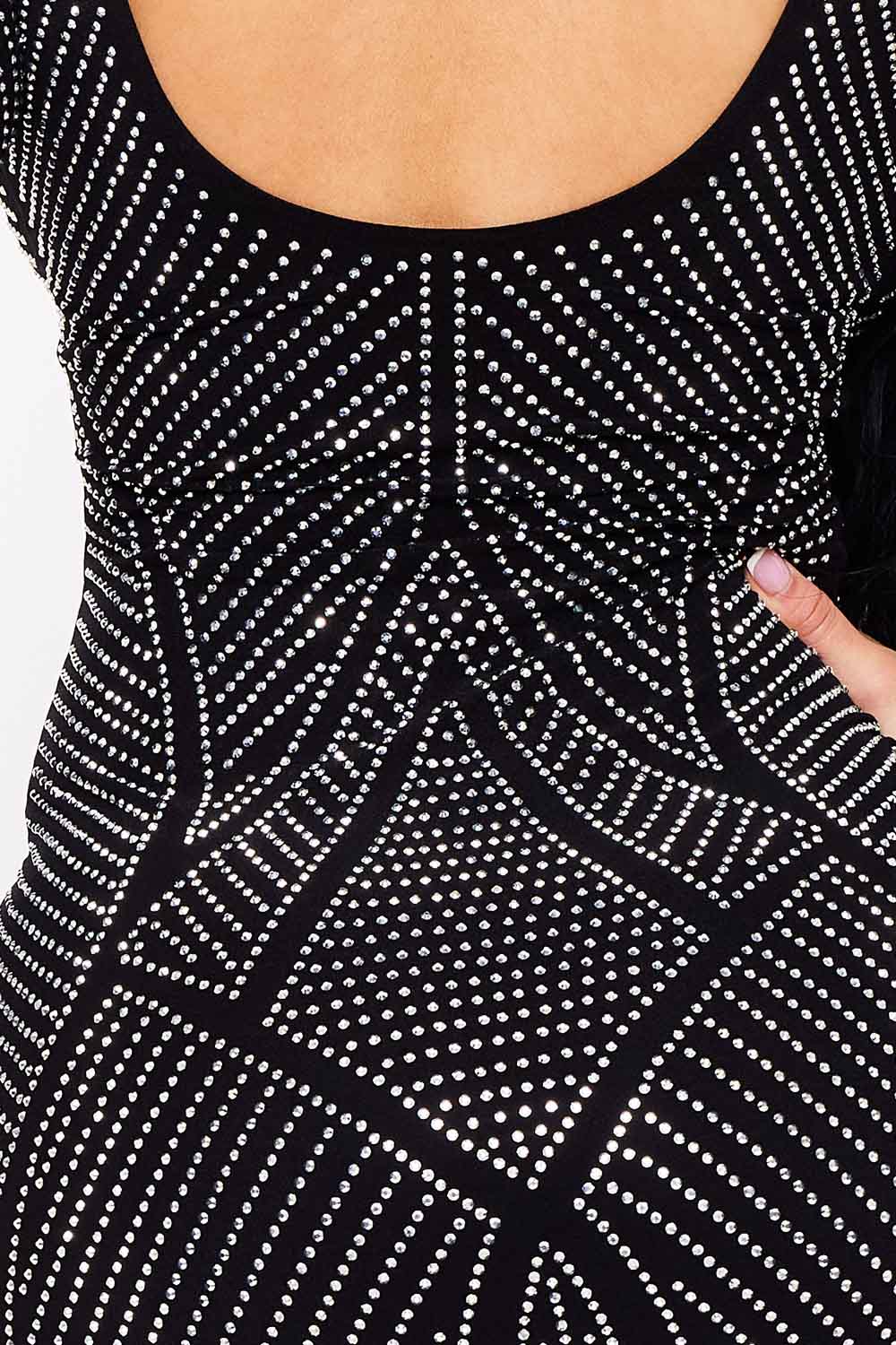 Symphony Dress - Full Rhinestone Studded Maxi Dress | Zezebe