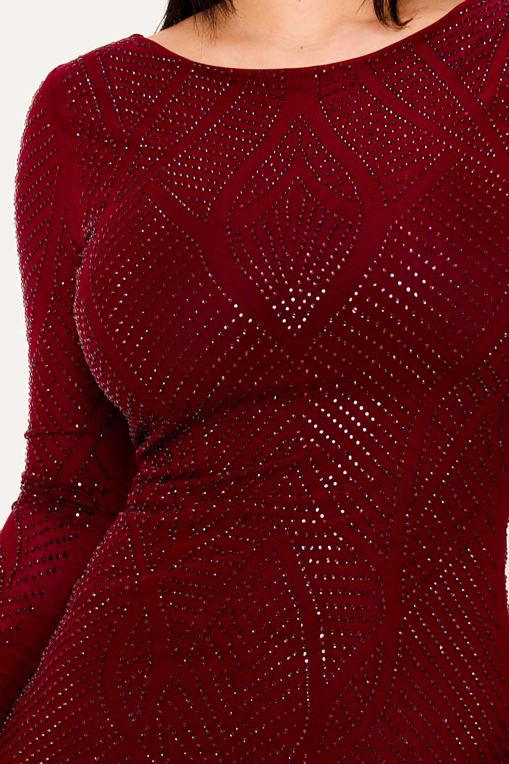 Symphony Dress - Full Rhinestone Studded Maxi Dress | Zezebe
