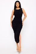 Symphony Dress - Rhinestone Ruched Long Dress | Zezebe