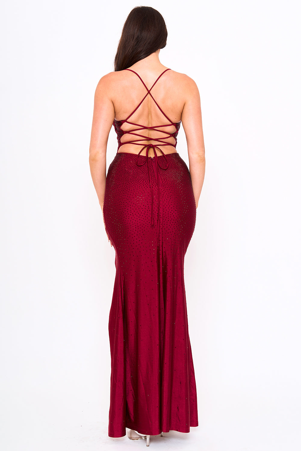 Symphony Dress - Rhinestone Mermaid Maxi Dress | Zezebe