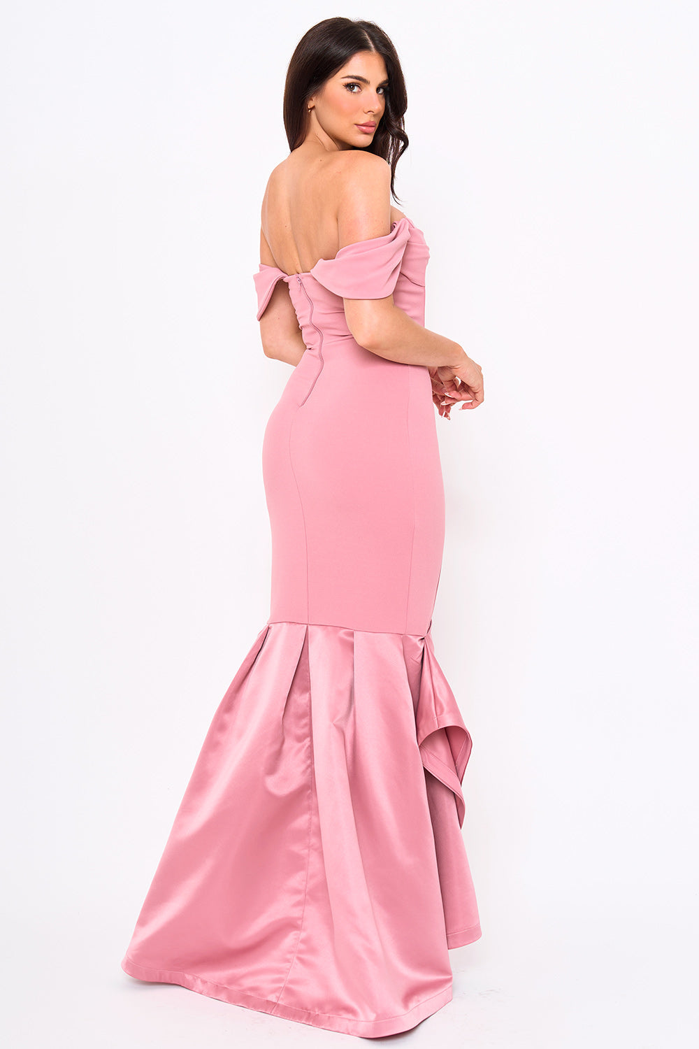 Symphony Dress - Satin Contrast Bottom Mermaid Maxi Dress | Zezebe