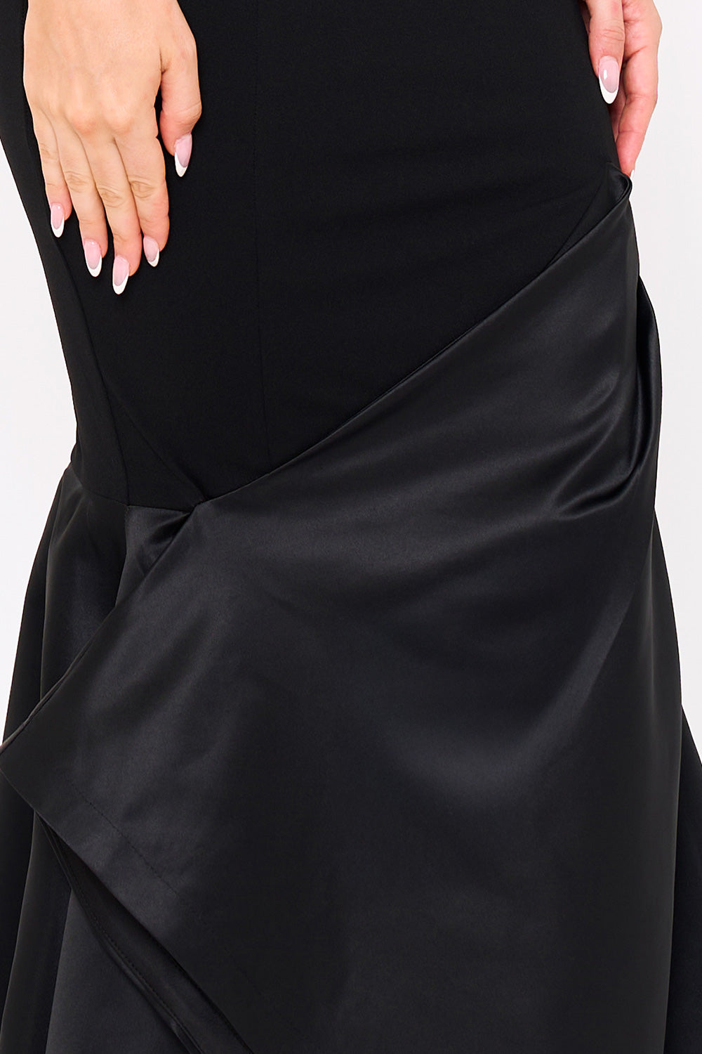 Symphony Dress - Satin Contrast Bottom Mermaid Maxi Dress | Zezebe