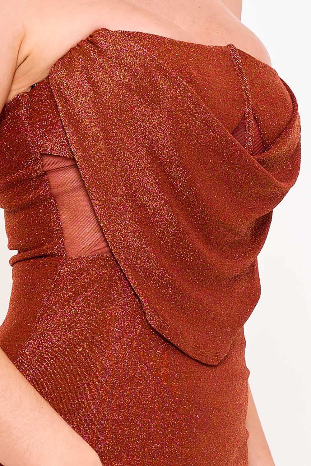 Symphony Dress - Metallic Knit Stretchy Maxi Dress | Zezebe